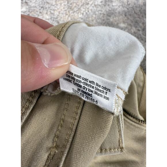 St Johns Bay Size 10S Straight Leg Stretch Casual Denim Jeans Pants Beige Button - Picture 11 of 12